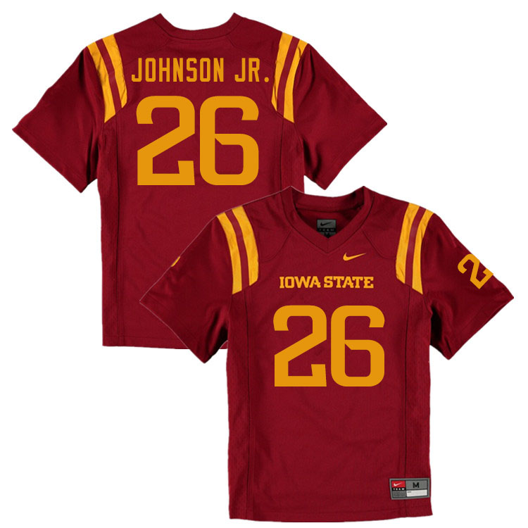 Men #26 Anthony Johnson Jr. Iowa State Cyclones College Football Jerseys Sale-Cardinal - Click Image to Close